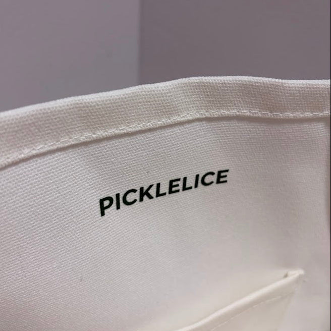 Picklelice Signature Canvas Tote (White)